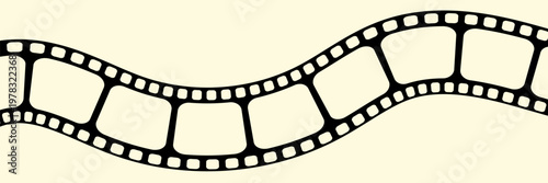 Film strip background with retro photo and cinema frames. Movie reel or video strip roll design. Vector illustration for media, film, and photography projects.eps10
