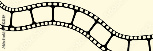 Film strip background with retro photo and cinema frames. Movie reel or video strip roll design. Vector illustration for media, film, and photography projects.eps10