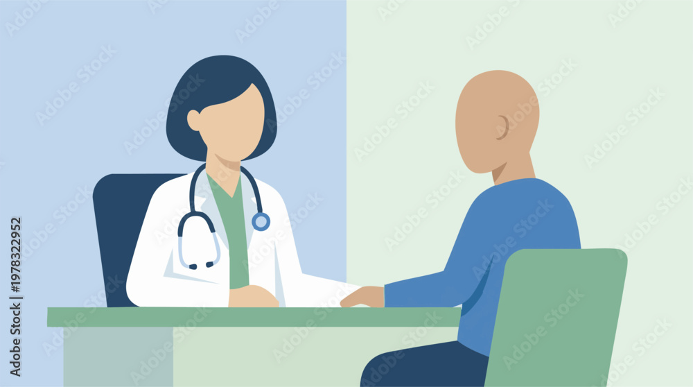 Obraz premium Doctor and Patient Consultation in a Medical Office Setting
