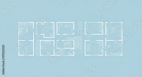 Architectural Blueprint of a Residential Building Layout.