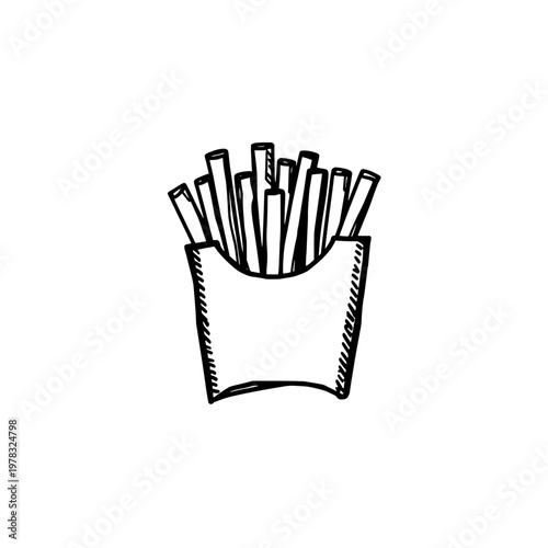 French fries icon logo design. Fast food potato chips sign and symbol. French fry icon. Street food restaurant branding.