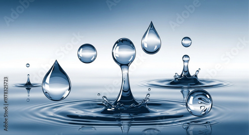 drop of water on blue background