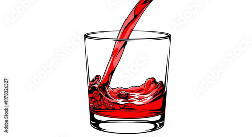 red wine pouring into glass