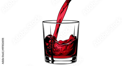 red wine pouring into glass