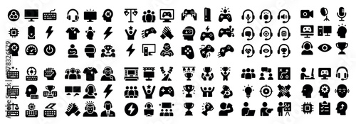 Media icons with controller headset microphone minimal