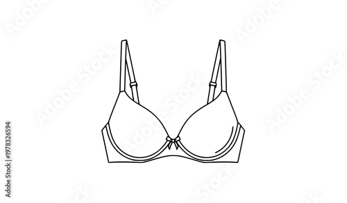 Minimalist bra outline vector icon on white background