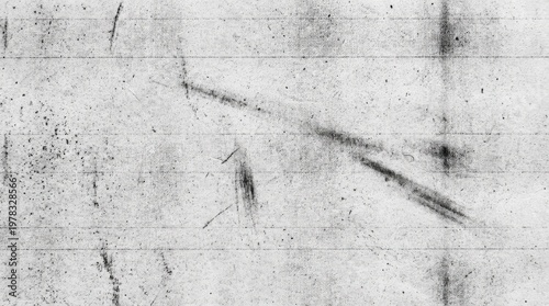 Black and white photocopy texture with smudged scanner streaks, dust, scratches and gritty xerox grain adding an archival distressed feel, ultra-realistic, no logos.