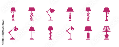 Elegant standing lamp icons for digital platforms and printed media.