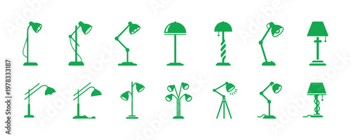 Simple standing lamp icon set for modern web, mobile, and print use.