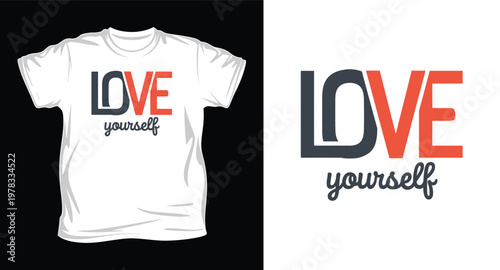 Love yourself t shirt design with colorful text