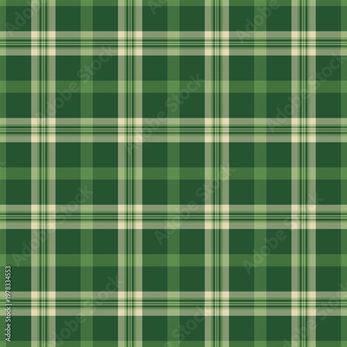 Collage fabric tartan seamless, thread background vector texture. Decor check textile pattern plaid in green and pastel colors.