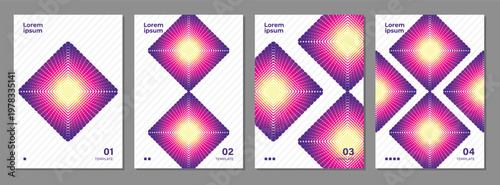Abstract Geometric Memphis Style Poster Template Vector Set