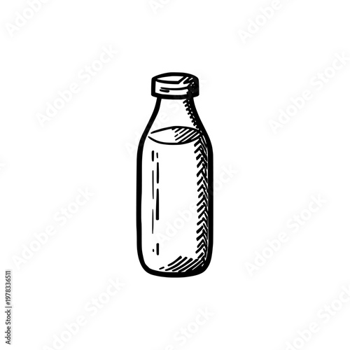 Milk bottle icon logo design. Dairy beverage sign and symbol. Milk bottle icon. Perfect for breakfast menu or dairy farm branding.