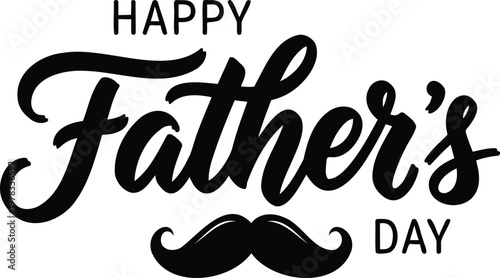 Happy father's day silhouette isolated on transparent background