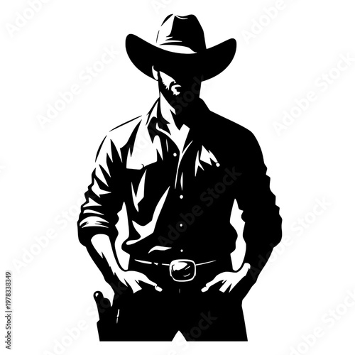 Macho cowboy silhouette