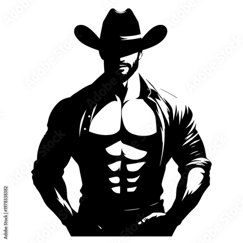 Macho cowboy silhouette
