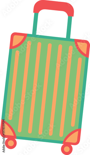 Travel suitcase flat vector illustration modern minimal style