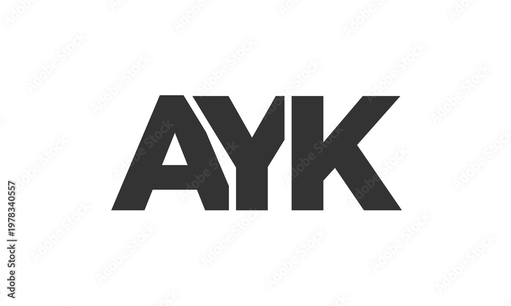 Fototapeta premium AYK logo design template with strong and modern bold text. Initial based vector logotype featuring simple and minimal typography. Trendy company identity.