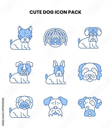 Cute Dog Blue Graphics Icons Pack