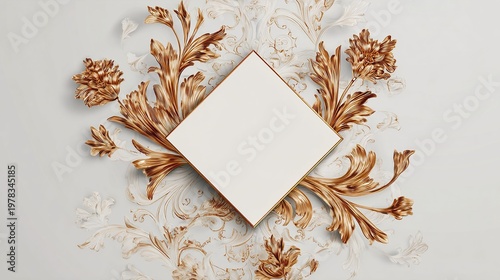 Modern branding template featuring ornate baroque floral designs