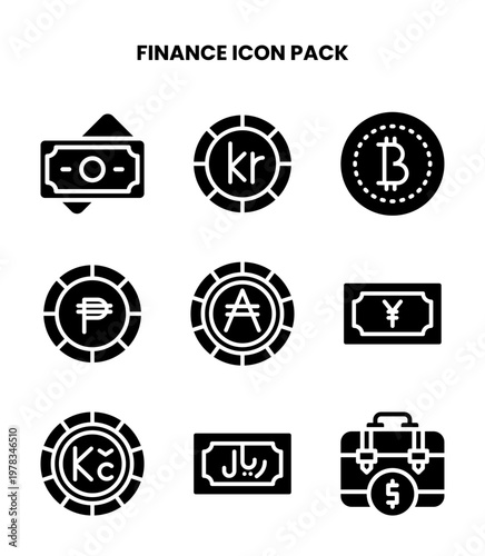 Finance Glyph UI Icons Pack