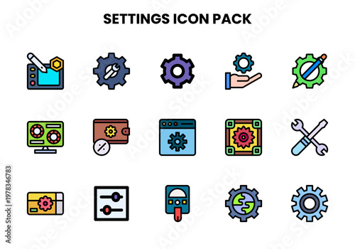 Settings Lineal Color UI Icons Pack