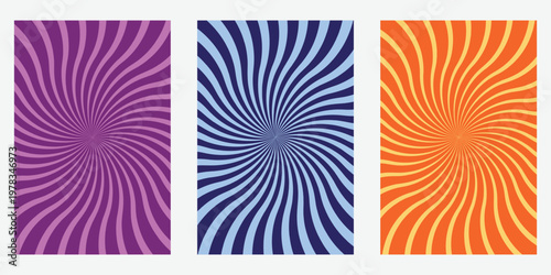 Vibrant spiral patterns in purple, blue, and orange hues