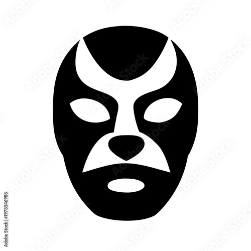Lucha Libre Mexican Wrestler Mask Silhouette Vector - Luchador Face Icon Illustration