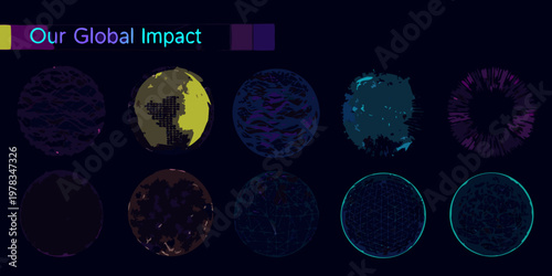 Our global impact a collection of abstract colorful oval shapes