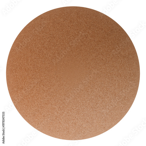 Cork Texture Sphere – Realistic Brown Material, High-Res Graphic, High-res cork material sphere. Neutral brown, realistic texture for 3D renders, branding mockups, and design references.