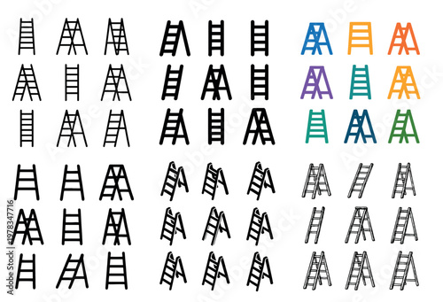 Tool icons with ladder rung outline