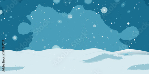 Winter landscape featuring snowy hills and a bright blue sky