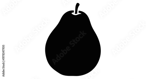 Black Pear Silhouette Icon
