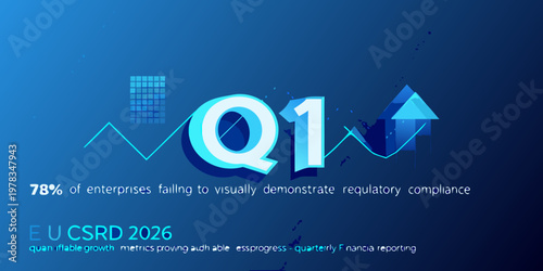 Q1 financial report visualization showing growth and regulatory compliance