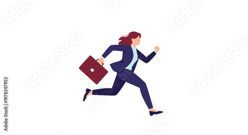 Businesswoman Falling Illustration: Professional Female Experiencing Trip or Slip Hazard