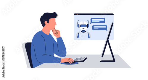 Illustration of a person interacting with an intercom and surveillance monitor