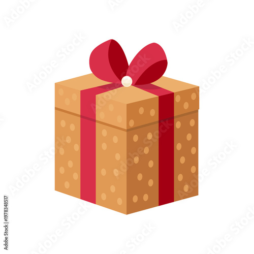 Gift Boxes with Ribbon and Bow. Flat vector decorative wrapped giftbox