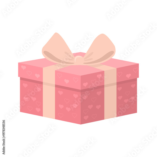 Gift Boxes with Ribbon and Bow. Flat vector decorative wrapped giftbox