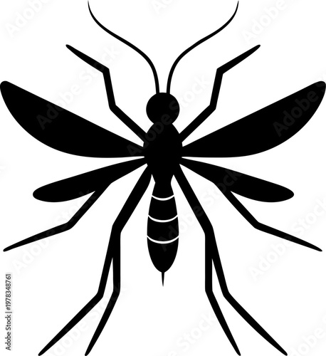 mosquito silhouette  icon vector on white background 