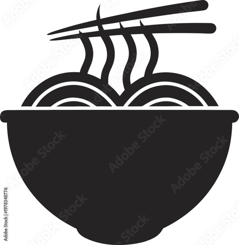 noodles silhouette  icon vector on white background 