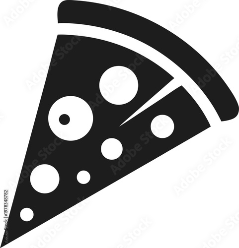 pizza silhouette  icon vector on white background 