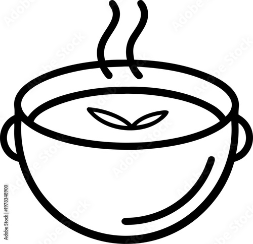 soup outline icon vector  on white background 