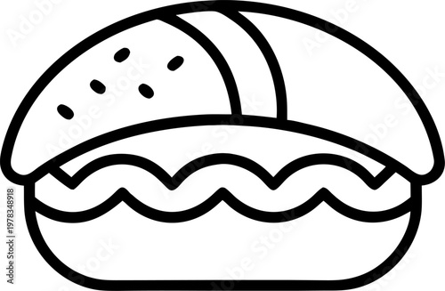 Sushi outline icon vector on white background 