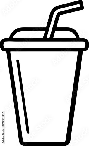 soft drink outline icon vector  on white background 