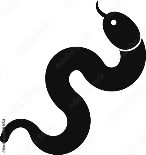 Tapeworm  for medical biology style  silhouette   on white background 