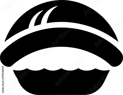 Sushi silhouette icon vector on white background 