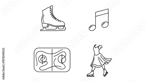 Elegant Dance and Rhythmic Symphony: A harmonious blend of ice skating, music, and dance.