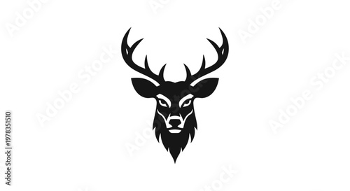 Deer Head Silhouette Logo Design Vector Art