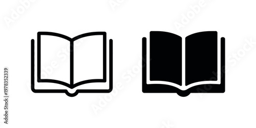 Book icon open reading book vector illustration with visible pages education study literature symbol isolated on white background