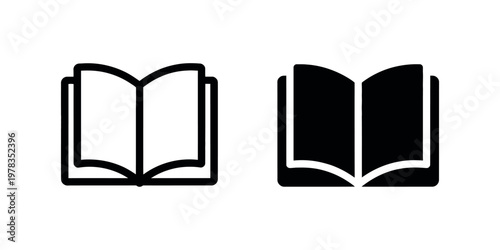 Book icon open reading book vector illustration with visible pages education study literature symbol isolated on white background